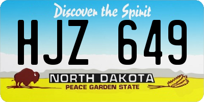 ND license plate HJZ649