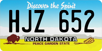 ND license plate HJZ652