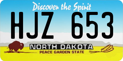 ND license plate HJZ653