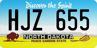 ND license plate HJZ655