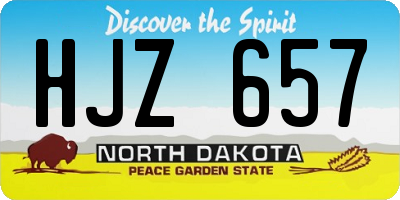 ND license plate HJZ657