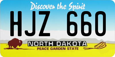 ND license plate HJZ660