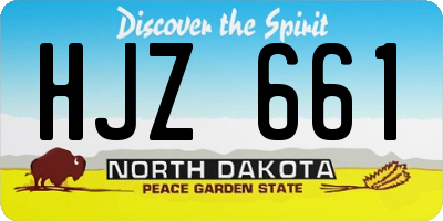 ND license plate HJZ661