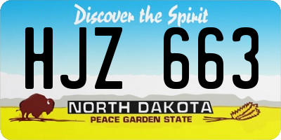 ND license plate HJZ663