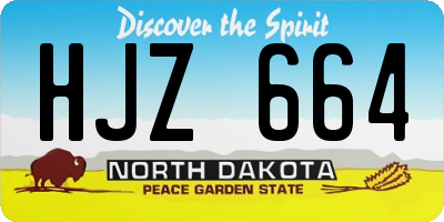 ND license plate HJZ664