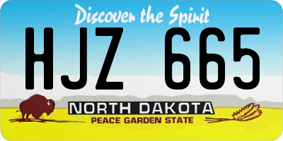 ND license plate HJZ665