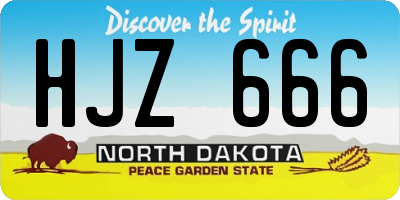 ND license plate HJZ666