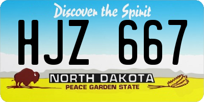 ND license plate HJZ667