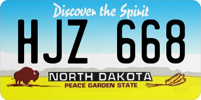 ND license plate HJZ668