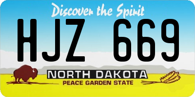 ND license plate HJZ669