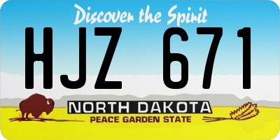 ND license plate HJZ671