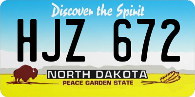 ND license plate HJZ672