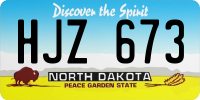 ND license plate HJZ673