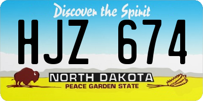 ND license plate HJZ674