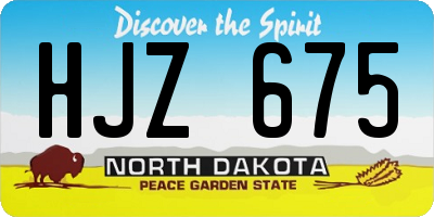 ND license plate HJZ675