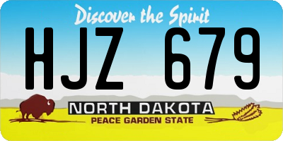 ND license plate HJZ679