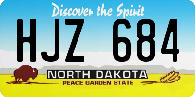 ND license plate HJZ684