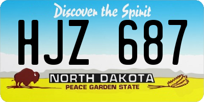 ND license plate HJZ687