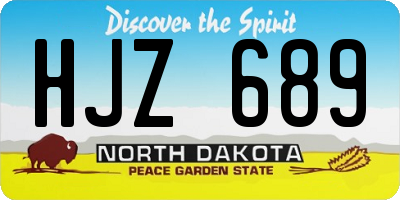 ND license plate HJZ689