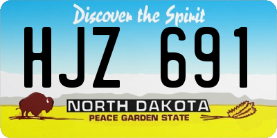 ND license plate HJZ691