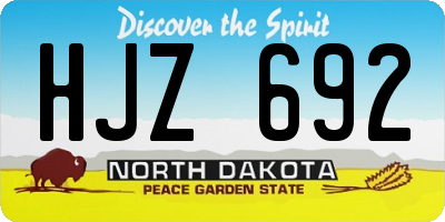 ND license plate HJZ692