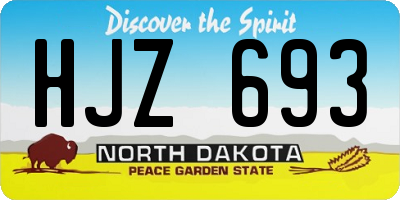 ND license plate HJZ693