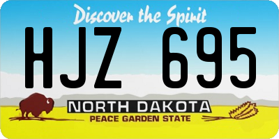 ND license plate HJZ695