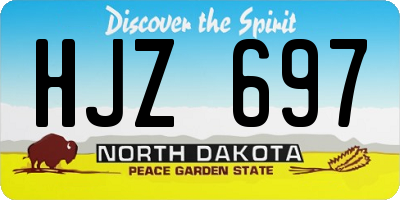 ND license plate HJZ697