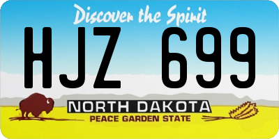 ND license plate HJZ699