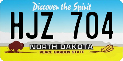 ND license plate HJZ704