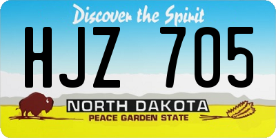 ND license plate HJZ705