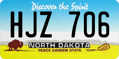 ND license plate HJZ706