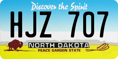 ND license plate HJZ707