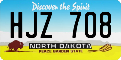 ND license plate HJZ708