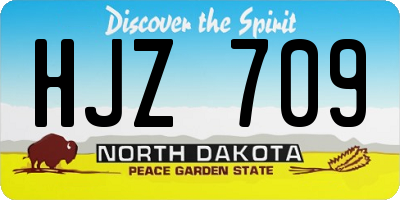 ND license plate HJZ709