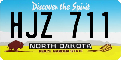 ND license plate HJZ711