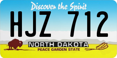 ND license plate HJZ712