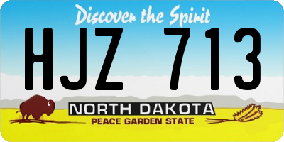 ND license plate HJZ713