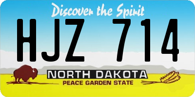 ND license plate HJZ714