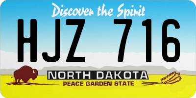 ND license plate HJZ716