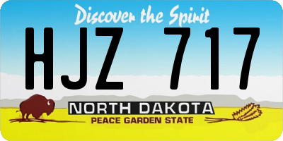 ND license plate HJZ717