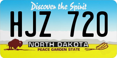 ND license plate HJZ720