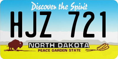 ND license plate HJZ721