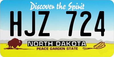 ND license plate HJZ724