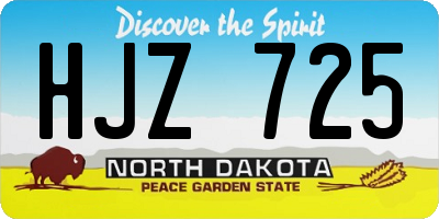 ND license plate HJZ725
