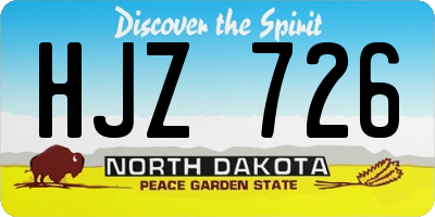 ND license plate HJZ726