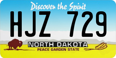 ND license plate HJZ729