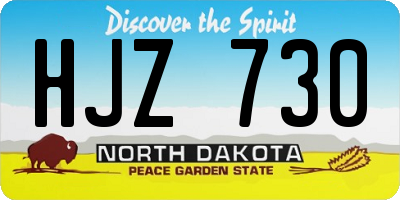 ND license plate HJZ730