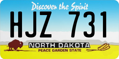 ND license plate HJZ731