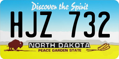 ND license plate HJZ732